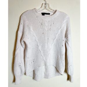 360 Cashmere Lea Distressed Sweater Small